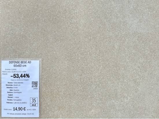 DEFENSE BEGE AD 60x60 (5 m2)