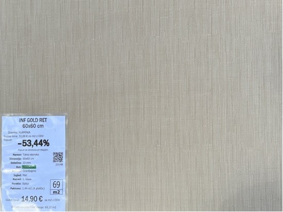 INF GOLD RET 60x60 (23 m2)