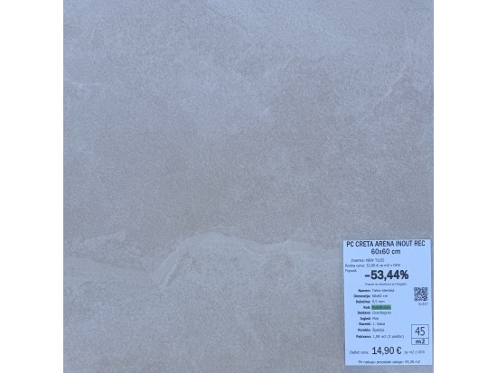 PC CRETA ARENA INOUT REC 60x60 (21 m2)