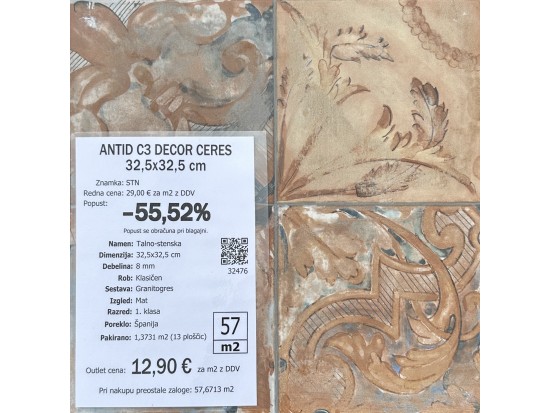 ANTID C3 DECOR CERES 32,5x32,5 (58 m2)