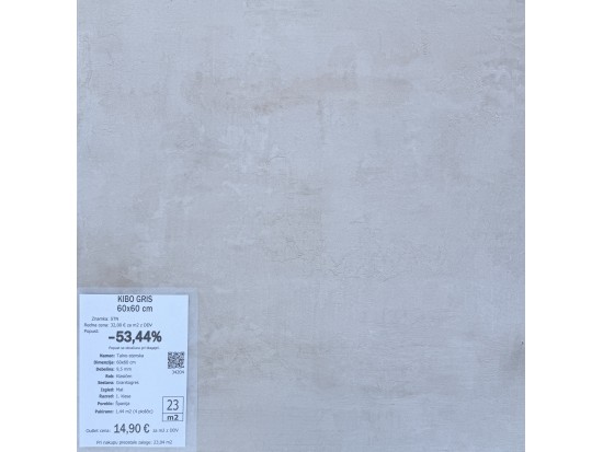 KIBO GRIS 60x60 (23 m2)