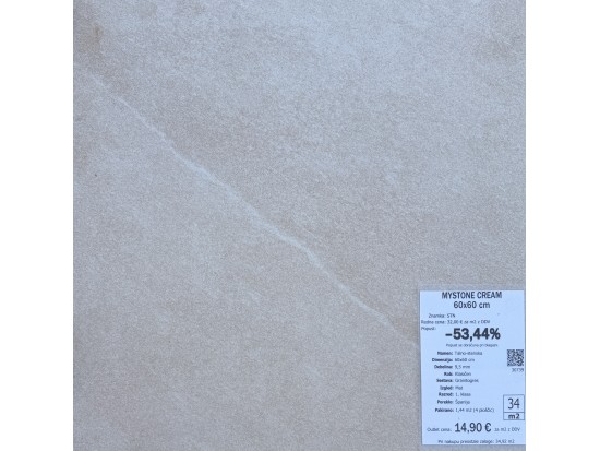 MYSTONE CREAM 60x60 (16 m2)