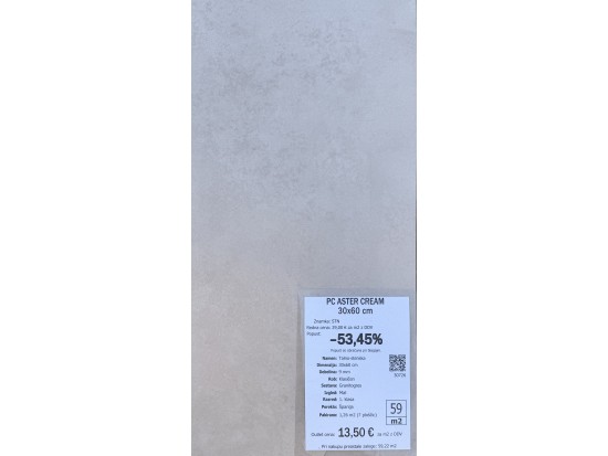 PC ASTER CREAM 30x60 (44 m2)