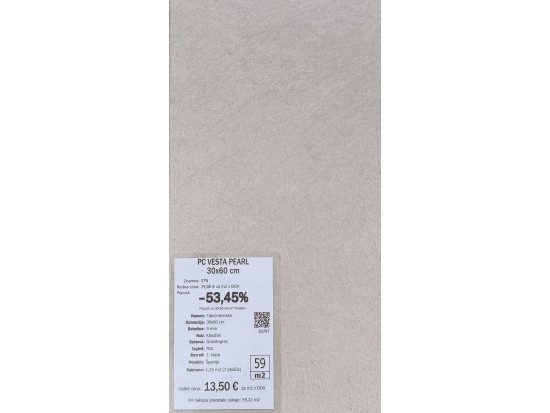 PC VESTA PEARL 30x60 (13 m2)