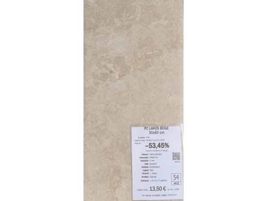 PC LAKOS BEIGE 30x60 (24 m2)