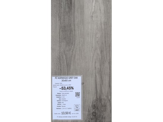 PC NORWEGIO GREY OAK 30x60 (53 m2)