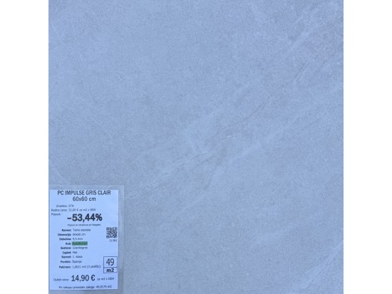 PC IMPULSE GRIS CLAIR 60x60 (14 m2)