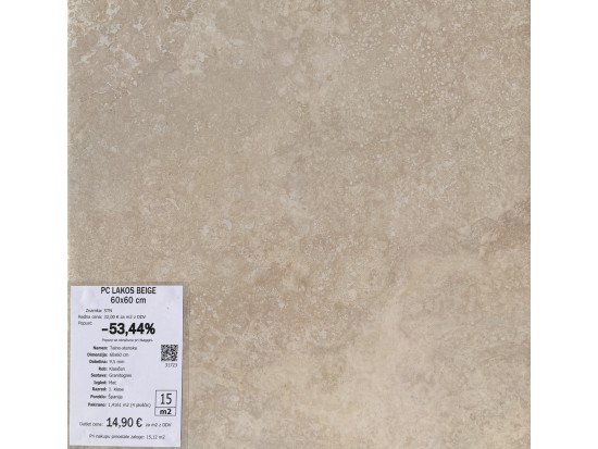 PC LAKOS BEIGE 60x60 (15 m2)