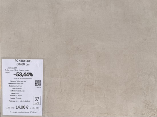 PC KIBO GRIS 60x60 (37 m2)