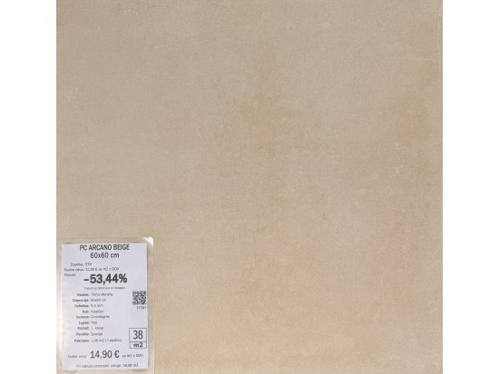 PC ARCANO BEIGE 60x60 (39 m2)