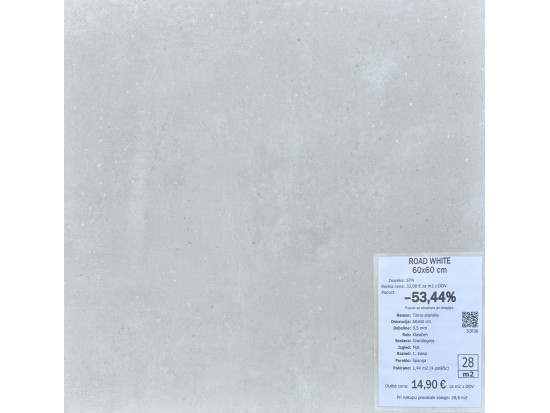 ROAD WHITE 60x60 (16 m2)