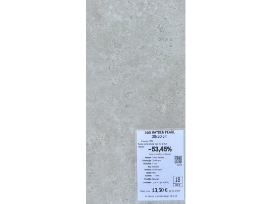 S&G HAYDEN PEARL 30x60 (19 m2)